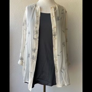 Emanuel Ungaro Button up Sheer blouse  with Tank Top underneath